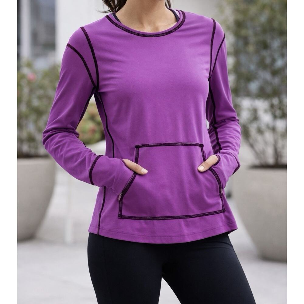 Athleta women’s top Purple size medium Stretch Athletic Workout Running Gym Wear